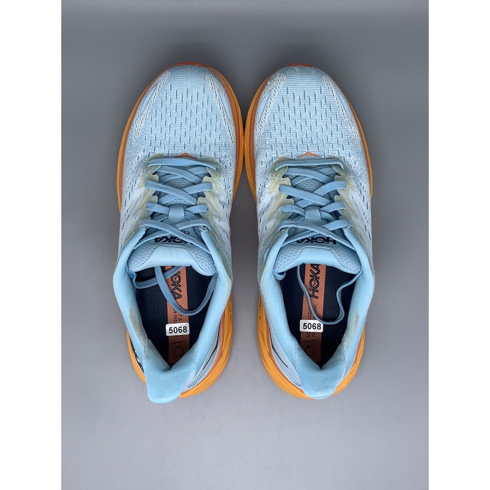Hoka One Clifton 8 Blue Orange Running Shoes Women's Sz 9B - Picture 4 of 10